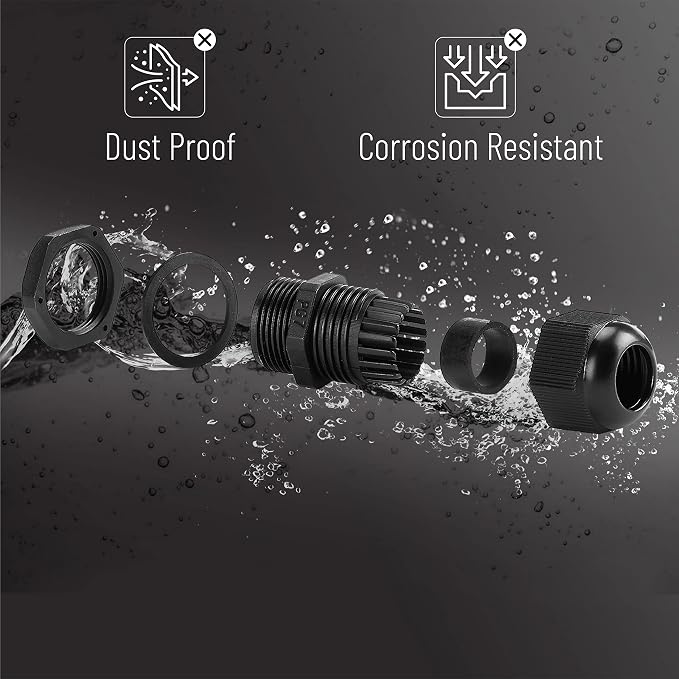 Bates- Nylon Cable Gland, 3-16 mm Cable Gland Connectors, Waterproof - Image 8