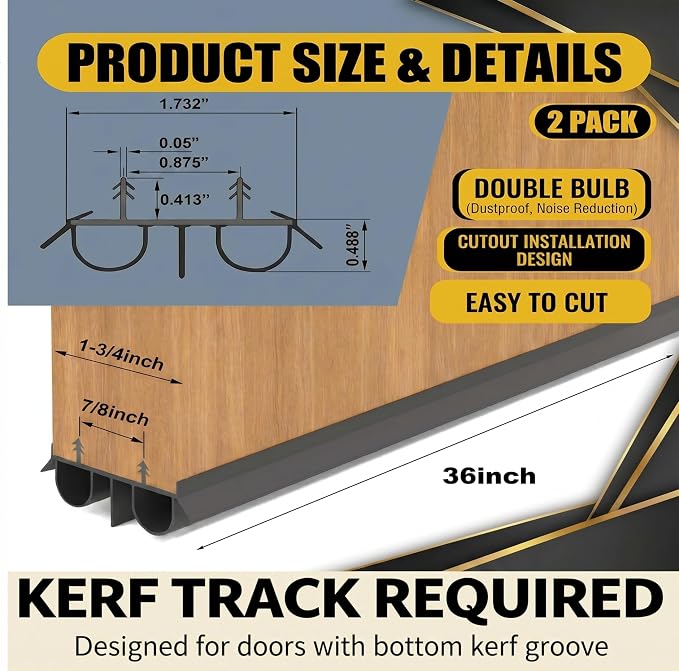 Exterior Door Sweep – 36 Inch Kerf Weather Stripping - Image 6
