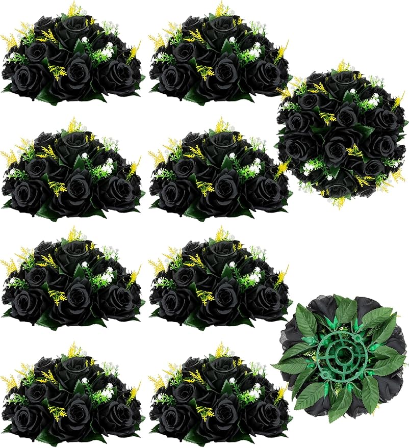 BLOSMON Fake Black Rose Flower Balls by Blosmon