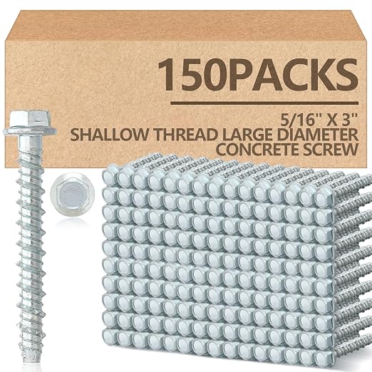 Tandefio 150 Pack 5/16 x 3 Concrete Anchors and Screw Kits Galvanized | Large by Tandefio