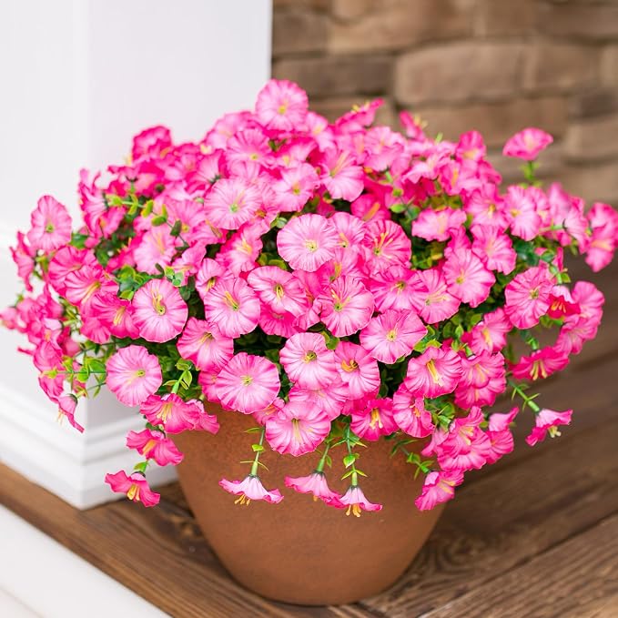 Artificial Flowers for Outdoors Fake Plants Outside Decoration, 12 Bundles Silk - Image 3