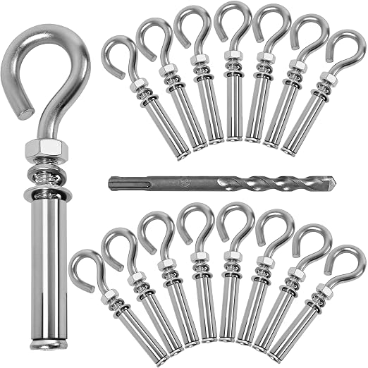 32 Pack 5/16" X 4-3/16" Expansion Eye Bolt, Concrete Eyebolt Anchors, Heavy by Unknown