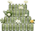 Glass Bud Vases 30 Pack, Small Green Flower Vases by Mapoxy