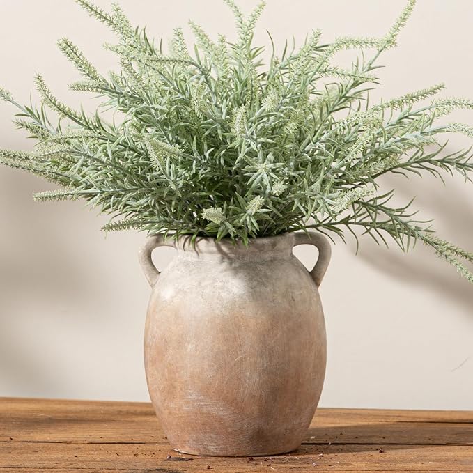 Dobbyby Ceramic Flower Vase 7.6 inch Farmhouse Rustic Vase Decorative Pottery by Dobbyby