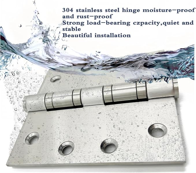 Stainless Steel 4 inch Door Hinges, Interior Door Hinges，Heavy Duty Exterior - Image 3