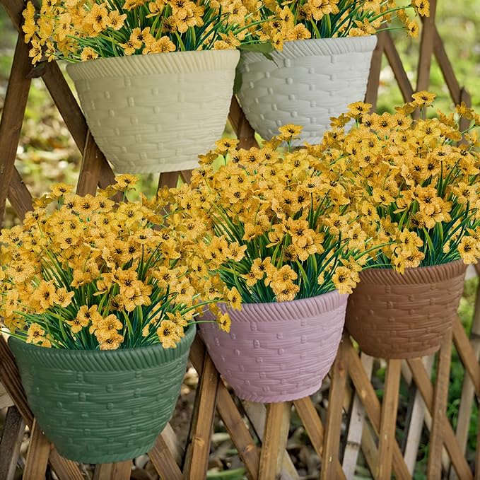 24 Pcs Artificial Flowers for Outdoor, Plastic Fake Flowers Decor, Artificial - Image 4