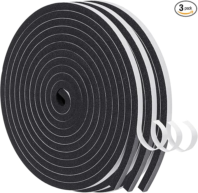 MAGZO Weather Stripping Door Seal, 1/4 Inch Wide X 1/4 Inch Thick Adhesive Foam by MAGZO