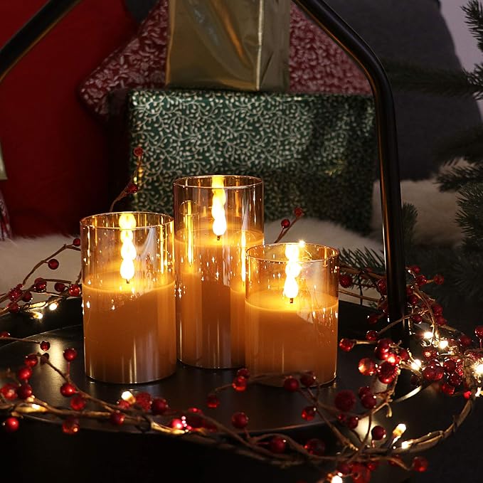 Rhytsing Gold Glass Battery Operated Candles - Image 7