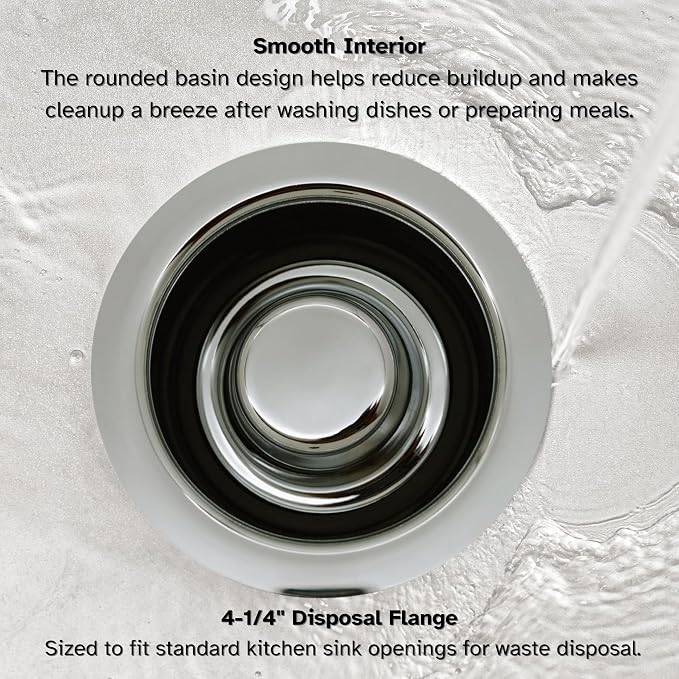 Westbrass A2089-05 4-1/4" Kitchen Sink Waste Disposal Drain Flange and Stopper - Image 8