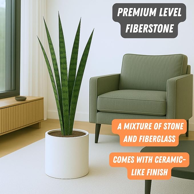 Fox & Fern Large Planter for Indoor or Outdoor, Matte White, 10 Inch | UV & - Image 2