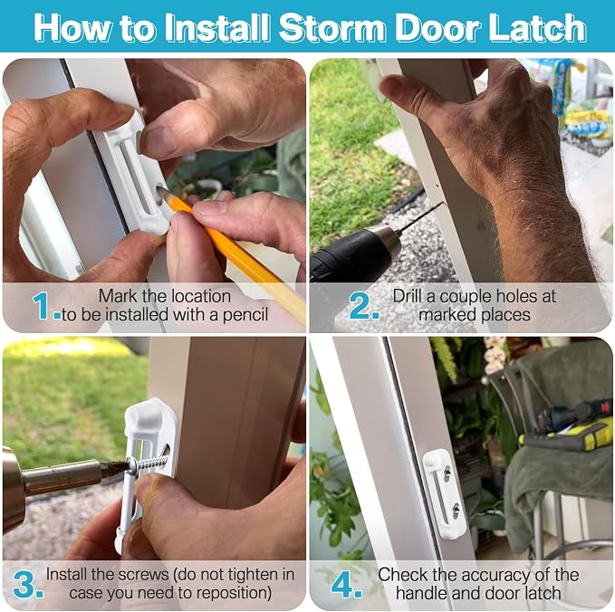 Enhon 3 Pack Screen Door Spring Strike Plate | Spring Loaded Screen and Storm - Image 5