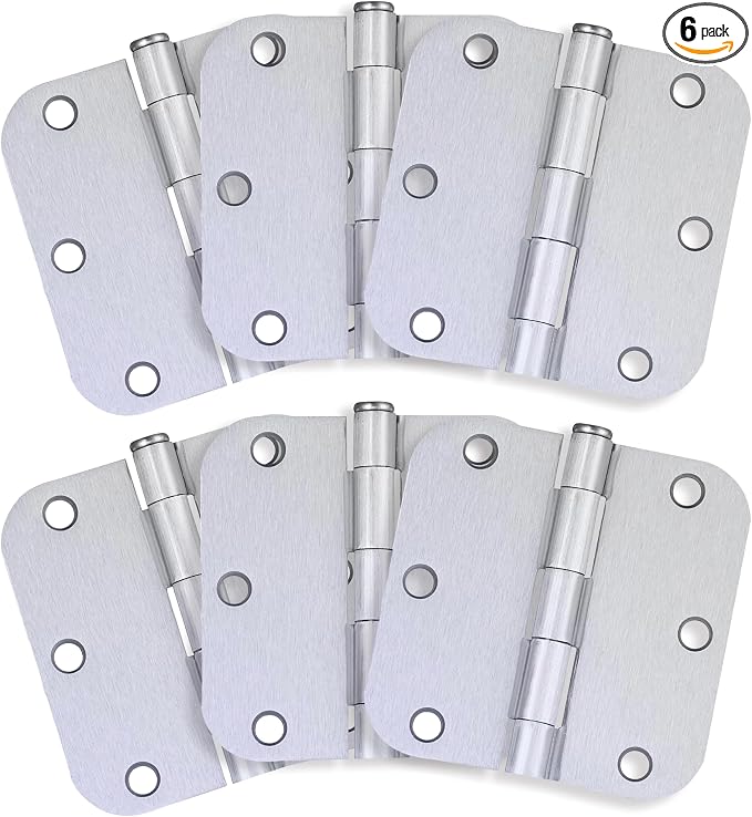 Design House Interior Door Hinge, Brushed Chrome | 5/8" Radius, Traditional by DesignHouse