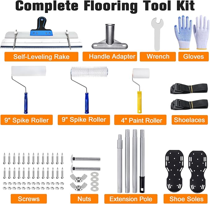 Self Leveling Epoxy Floor Kit, 9” Spike Roller, Spiked Shoes | Self leveling - Image 2