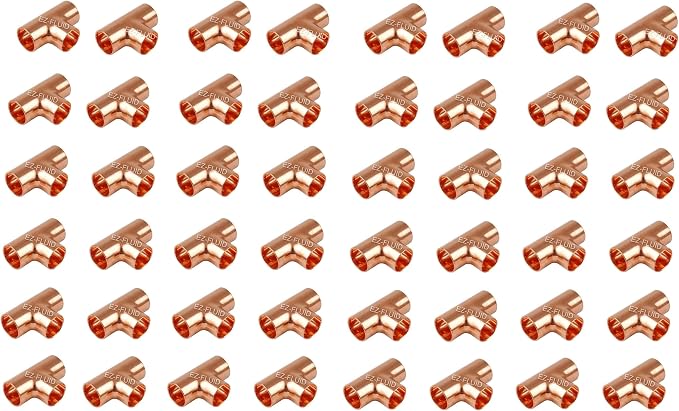 EZ-FLUID Plumbing 3/4" C x C LF Copper Tee Fittings by EZ-FLUIDPlumbingProducts