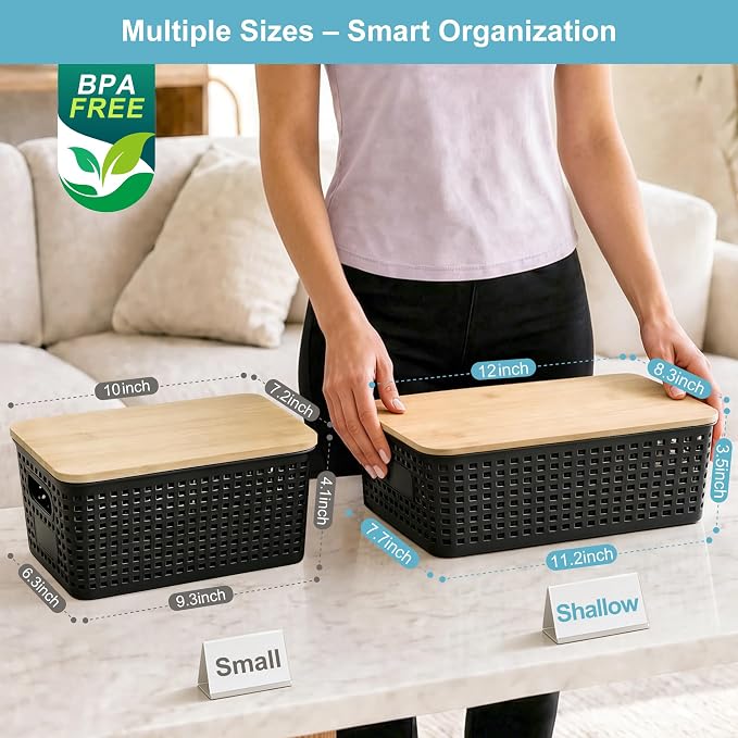 4 Pack Plastic Storage Bins - Image 9