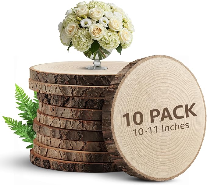 KARAVELLA Large Wood Slices for Centerpieces – Wood Centerpieces for Tables by KARAVELLA