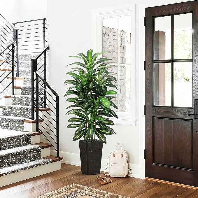Artificial Dracaena Tree Indoor, 6FT Tall Fake Floor Plants - Image 9
