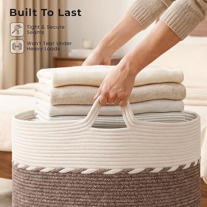 OIAHOMY 90L Extra Large Blanket Basket - Image 7