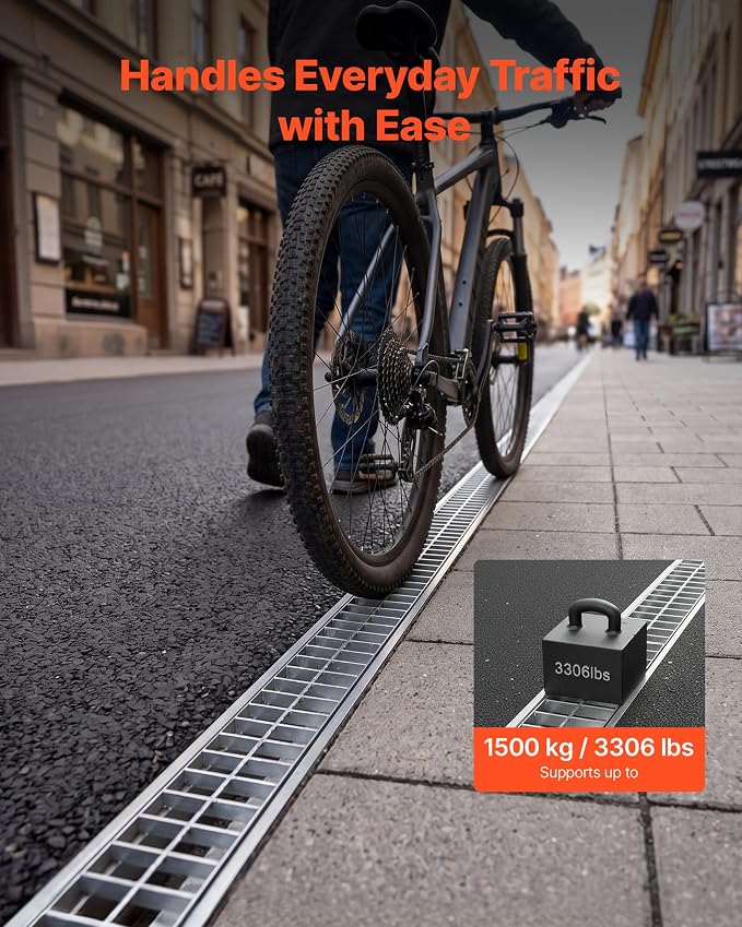 VEVOR Trench Drain, 39.2 x 5.8 x 5.5 in, Linear Drainage Channel - Image 5