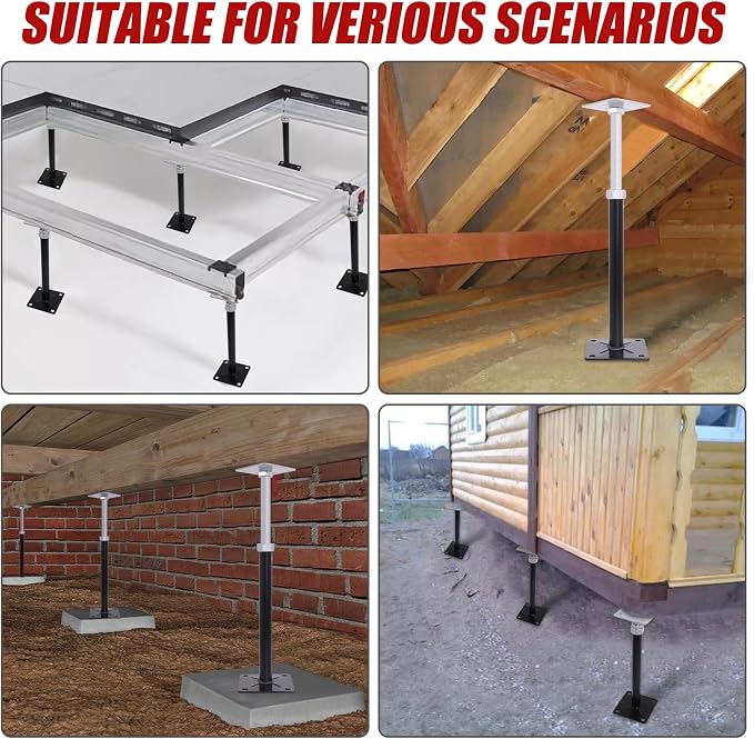 House Floor Jacks for Leveling, Crawlspaces Porches, Roof Beams, 11000lbs Load - Image 7