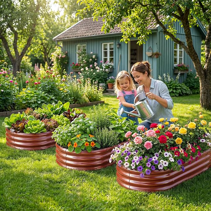 Land Guard 2Pcs 8ft Galvanized Steel Raised Garden Bed, Raised Garden Bed - Image 4