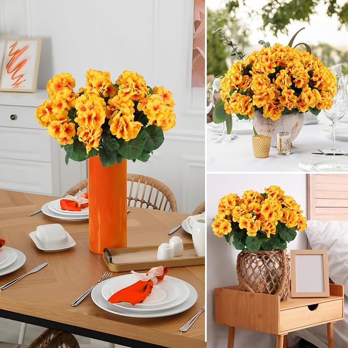 Hananona 12 Pcs Artificial Geranium Flowers - Image 8