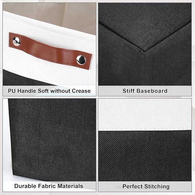 13x13 Cube Storage Bins, Collapsible Fabric Storage Box, 4 Pack Closet Baskets - Image 5