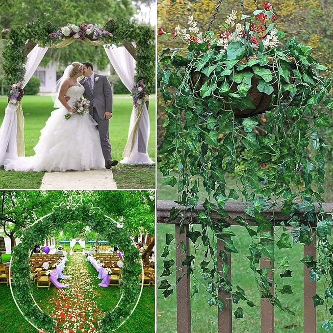 Comtelek 168 FT Artificial Ivy 24 Pack Ivy Vine Garland Ivy Leaves Greenery - Image 4