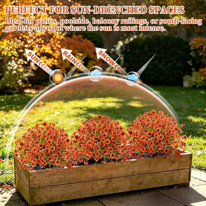 Grooy 2 Pack Artificial Fall Yellow Flower Topiary Balls - Image 4