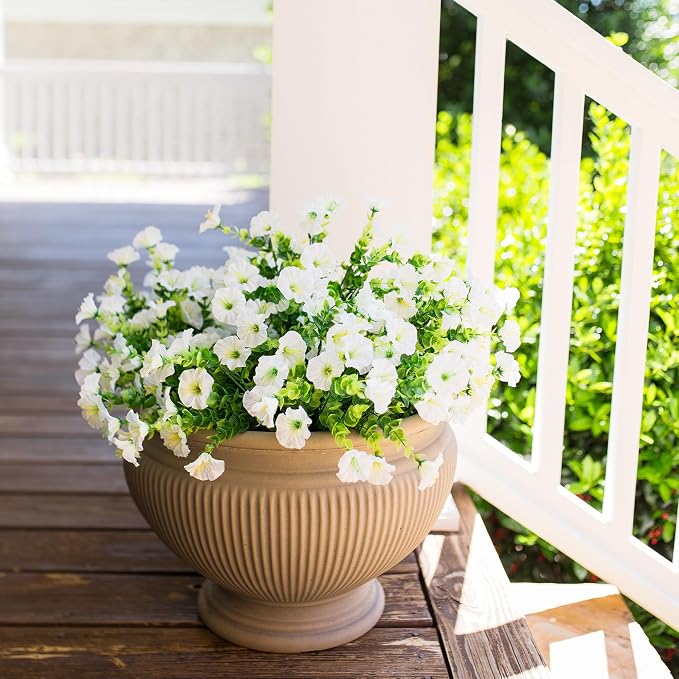 Artificial Flowers for Outdoors Fake Plants Outside Decoration, 12 Bundles Silk - Image 8