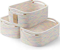 3 Pack Small Storage Baskets for Organizing, 11.8×7.8×5.1", Rainbow | Woven by MaxuniTechLife