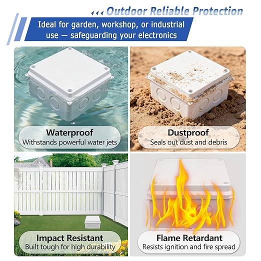 White Junction Box, IP65 Plastic Project Box Waterproof Outdoor Dustproof | 3.9 - Image 4