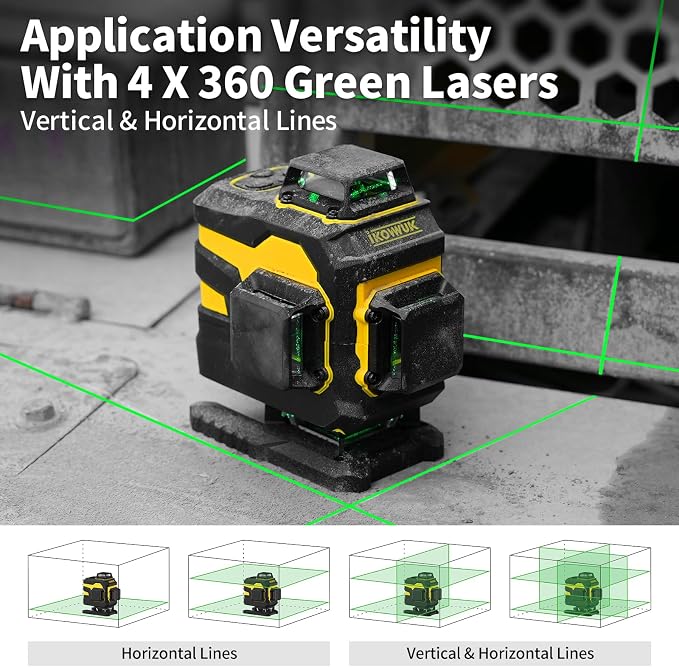 4x360° Laser Level Pro Kit, Self-leveling Tool - Image 4