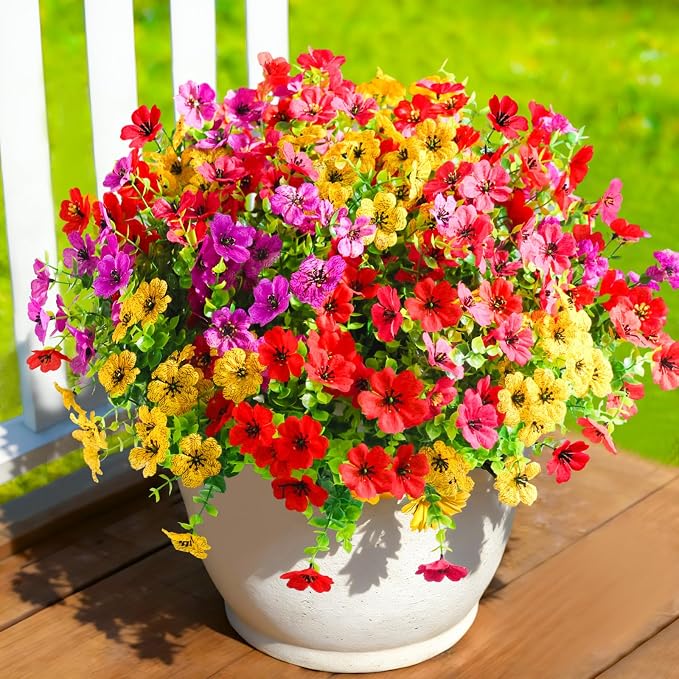 20 Pcs Artificial Flowers for Outdoors Fake Flowers UV Resistant, Artificial - Image 7
