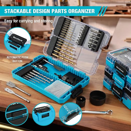 DURATECH Drill Bit Set, Metal Bits, Masonry Bits, Secure Organization, Quick - Image 7
