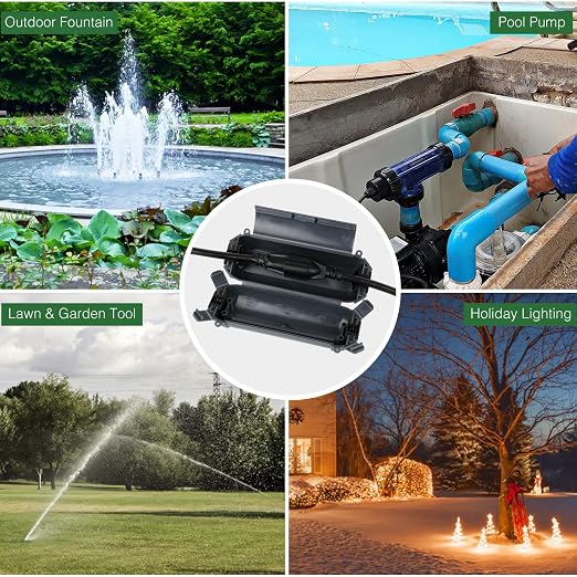 3 Pack Outdoor Extension Cord Waterproof Cover, - Image 8