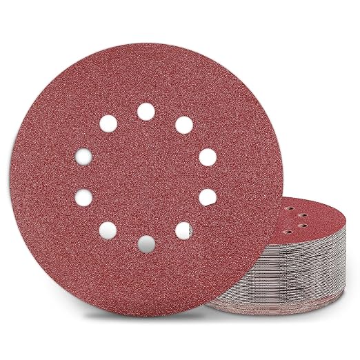 9 Inch 10 Holes Sanding Disc 60 Grit Drywall Sandpaper 30PCS by Awutzut