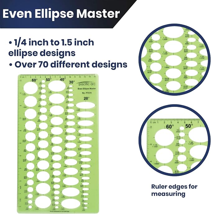 Pacific Arc Even Ellipse Master Template Guide, 79 Ellipses in 5 projections of - Image 3