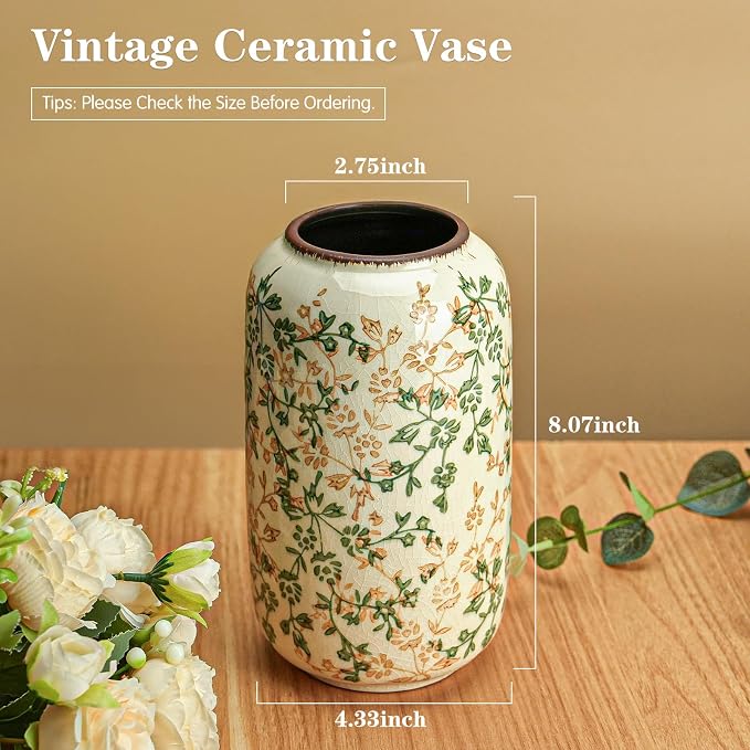 Ceramic Vase for Flowers – Modern Small Ribbed Textured Flower Vase for Home - Image 2