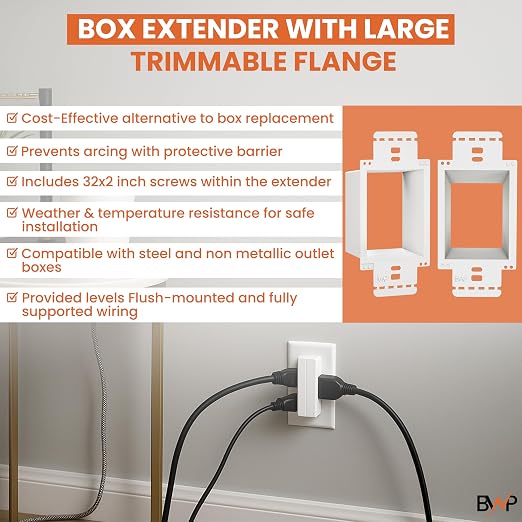 BWP 25 Pack Electrical Outlet Box Extender 1 Gang - Image 5