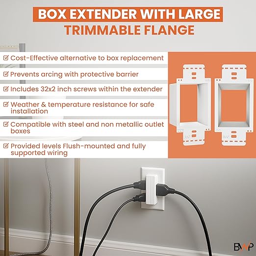 BWP 10 Pack Electrical Outlet Box Extender 1 Gang - Image 5
