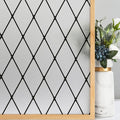 Frosted Black Lattice Window Film Static Cling Window Privacy Films Decorative by VELIMAX