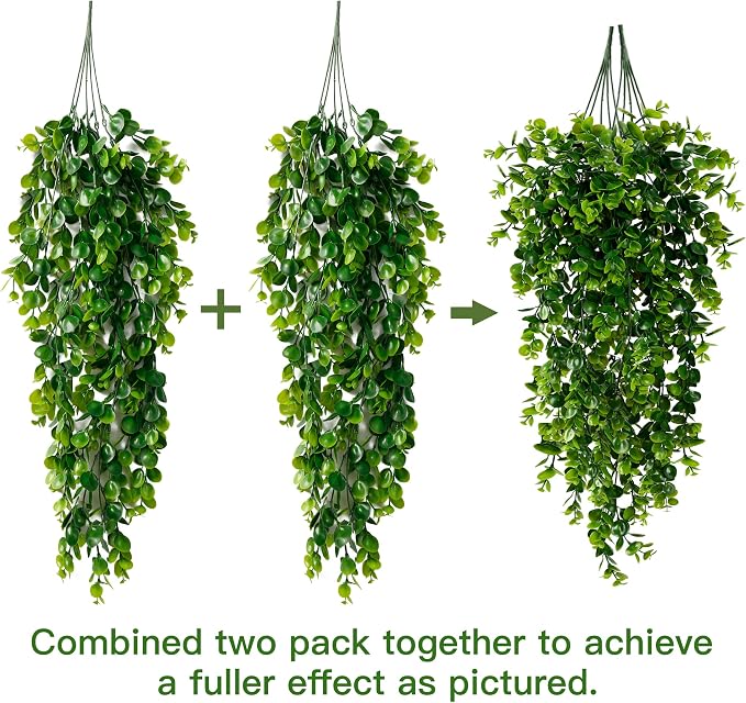 Sggvecsy 6 Pack Artificial Hanging Plants Fake Hanging Plant Faux Hanging - Image 7