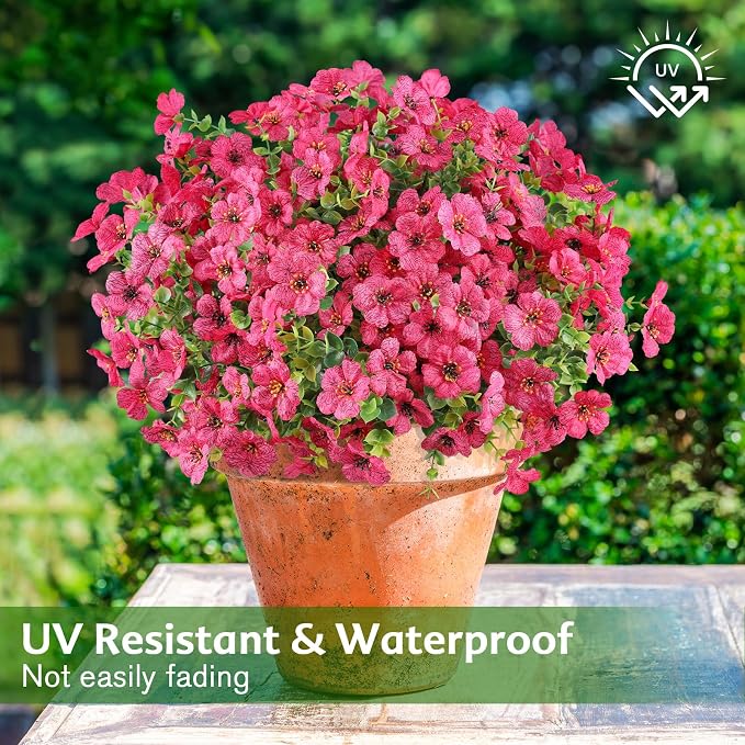 AGIRL Artificial Flowers Outdoor UV Resistant Fake Plant Garden Patio Decor | - Image 4