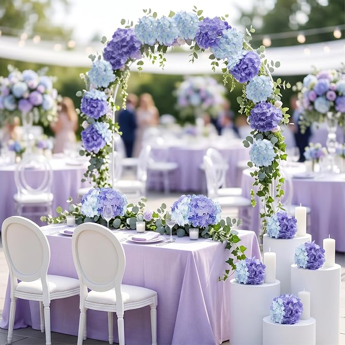 Auihiay 64Pcs Purple Hydrangea Artificial Flowers, Faux Hydrangea Flowers | - Image 6