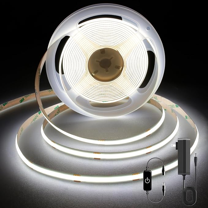 Pandery COB LED Strip 5m, 16.4ft LED Strip Lights, Touch Dimmable LED Strips by PanderyCOBLightUPYourLife