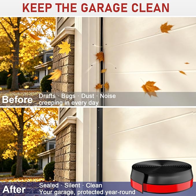 Garage Door Seal Top and Sides - 23 Ft Garage Door Weather Stripping Side Seal - Image 4