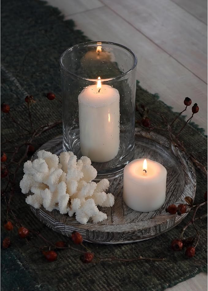 Hurricane Candle Holder Glass Cylinder Vase Clear Seeded 8" H | Pillar Candle - Image 8
