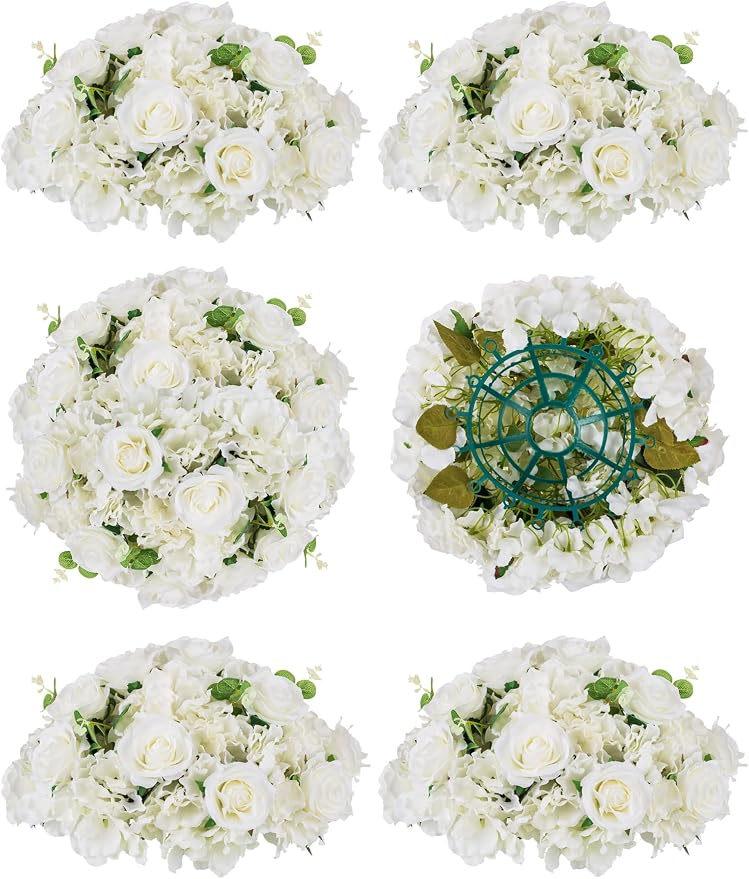 BLOSMON 6 Pcs Fake Flower Centerpieces by Blosmon