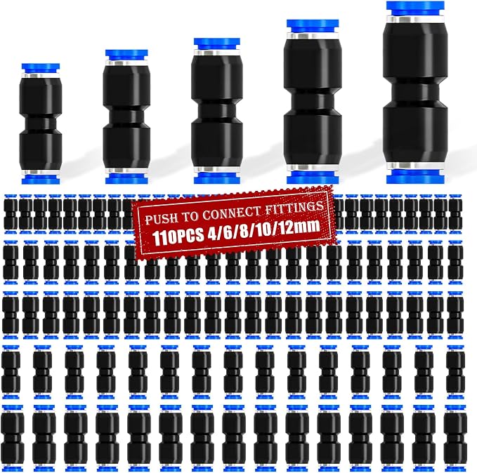 mxuteuk 110PCS Quick Connect Air Hose Fittings, 4/6/8/10/12mm Straight Push to by mxuteuk